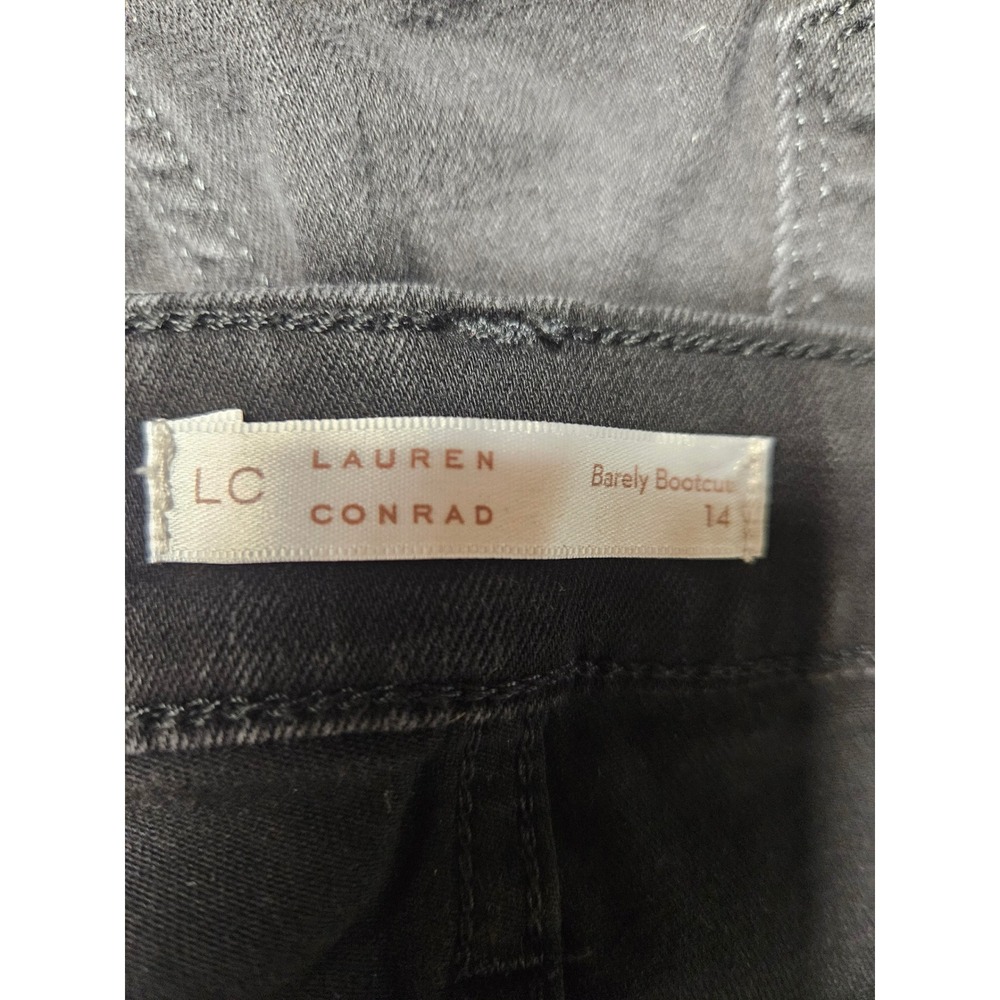 LC Lauren Conrad Barely Bootcut Black Jeans Womens Size 14 Stretch Denim - Picture 3 of 8